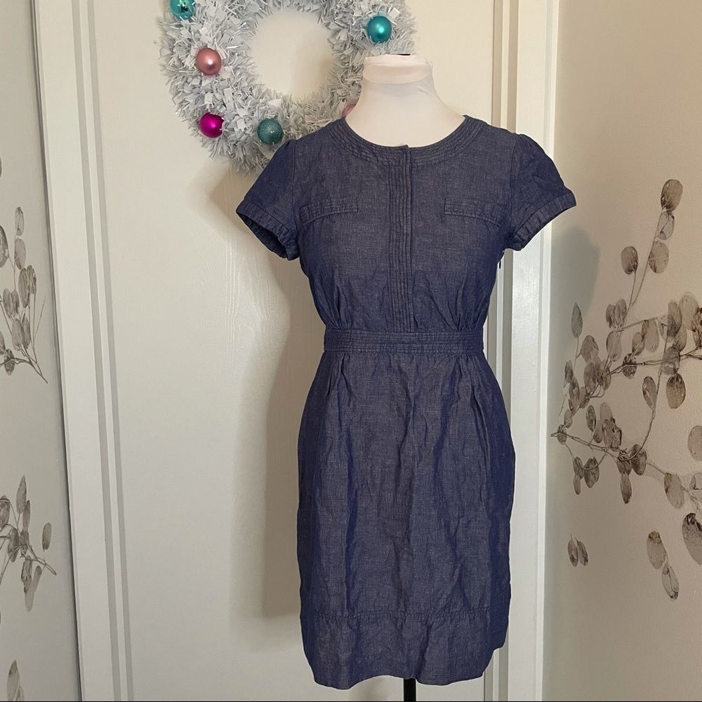 Boden Weekender Chambray Shirt Dress, Denim Blue, 6